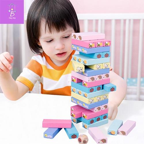 Đồ Chơi Rút Gỗ Màu, Số, Loại Lớn Kèm Xúc Xắc Cho Bé - Đồ Chơi Giáo Dục Thông Minh Trí Tuệ