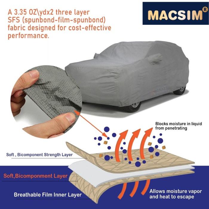 Bạt phủ ô tô chất liệu vải không dệt cao cấp thương hiệu MACSIM dành cho hãng xe Maserati màu ghi - trong nhà,ngoài trời