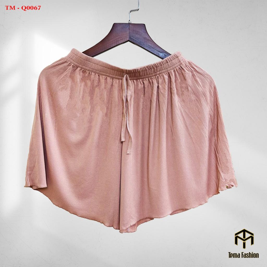 Quần đùi short nữ THE MEI 1992 cao cấp - Quần sooc nữ len tăm chất mát mịn cạp chun kèm viền siêu xinh trendy 2022