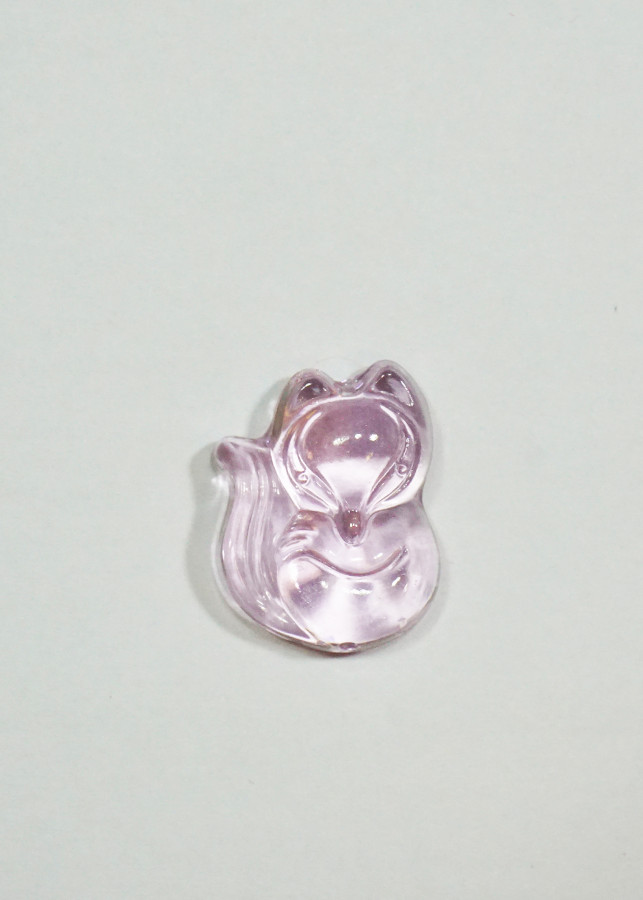 Mặt dây Hồ Ly thân thiện đá Topaz hồng Tình Duyên - mạng Hỏa