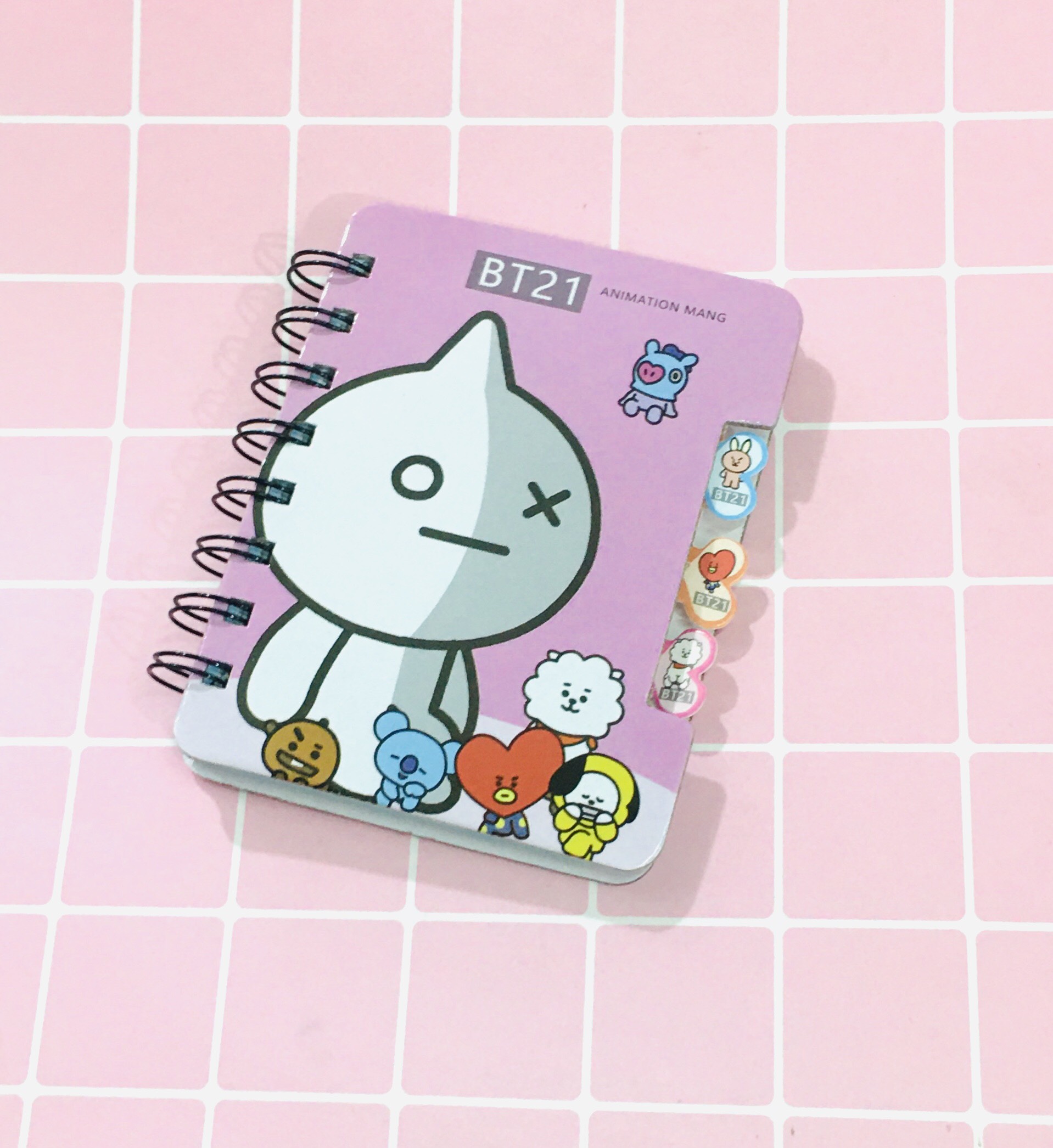 Set 2 sổ BT21 BTS gáy xoán cute 9.5CM X 12.2CM