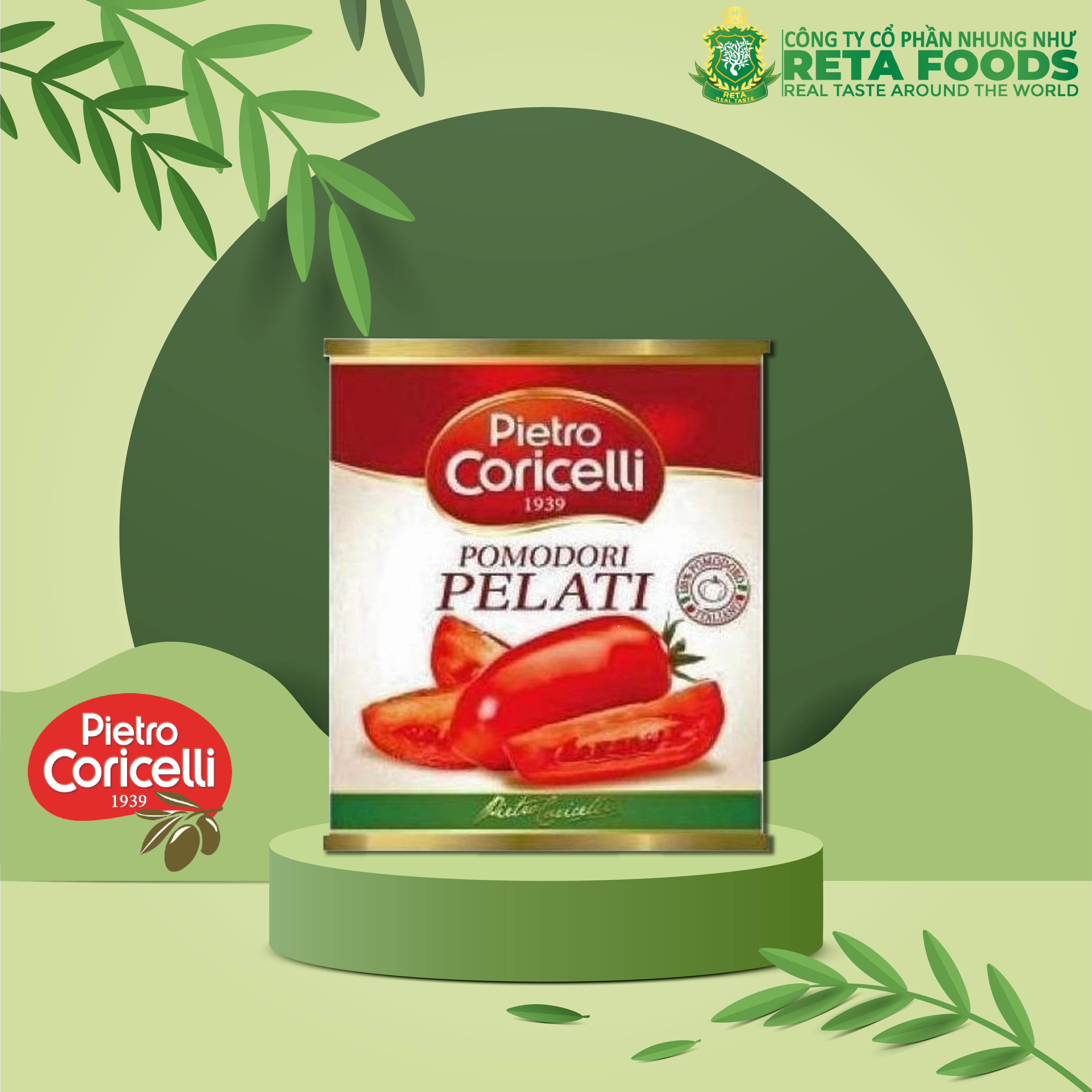 Cà chua lột Pietro Coricelli Pomodori Pelati 2500 g