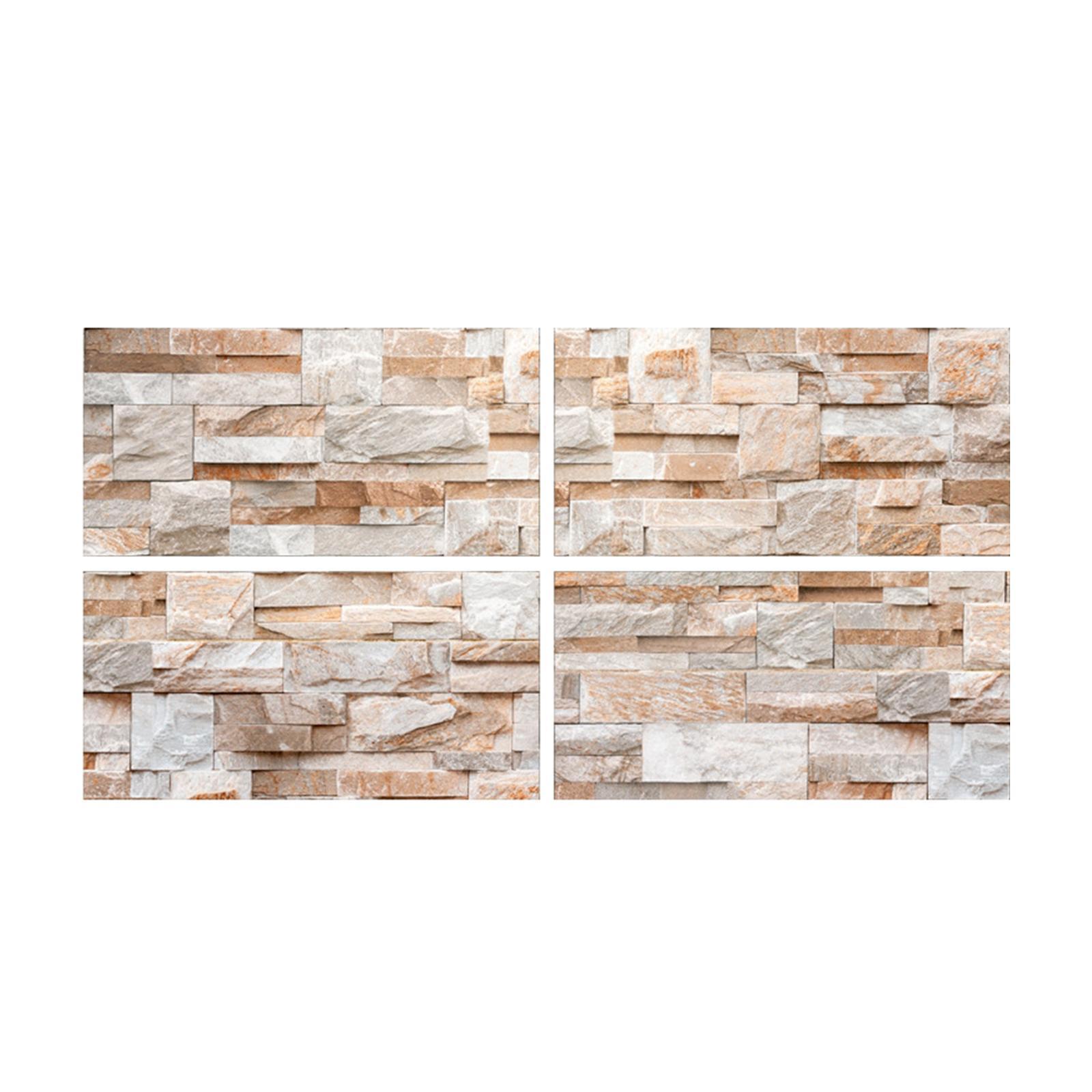 4Pcs 3D Brick Wallpaper  Wall Stickers Waterproof Self Paste Decorative Wall Decal Wall Panels for Furniture Laundry Dining Room