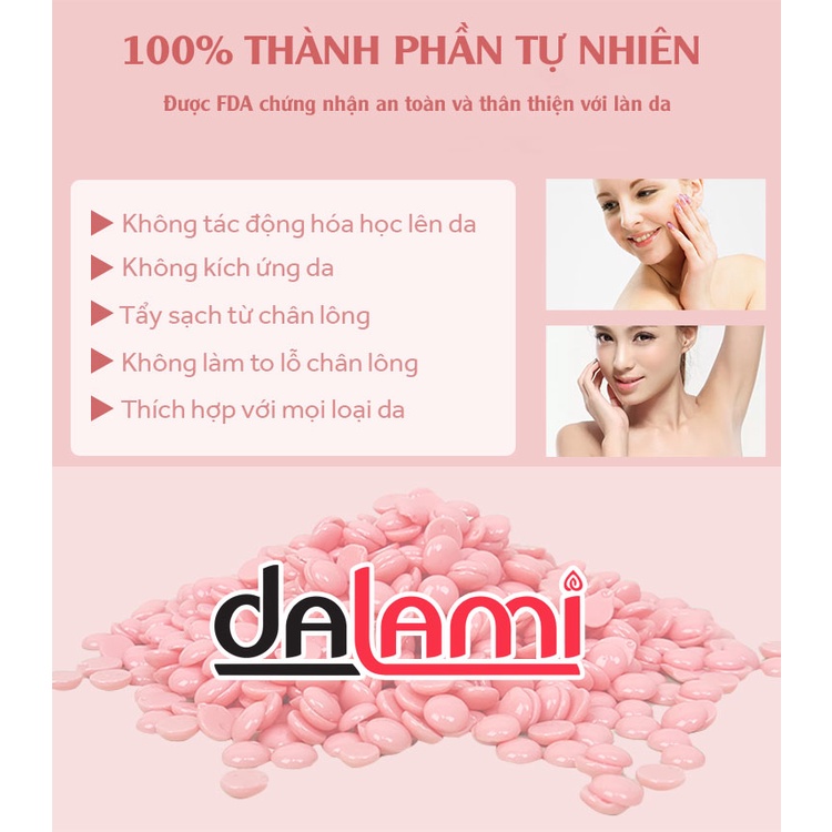 SÁP WAX TẨY LÔNG NÓNG CAO CẤP Lành Tính - Giúp Da Láng Mịn, An Toàn, Không Đau - 100g - Phù hợp mọi loại da, Hiệu quả wax tẩy lông nách, wax tẩy lông vùng kín, bikini, wax lông tại nhà, tẩy da chết