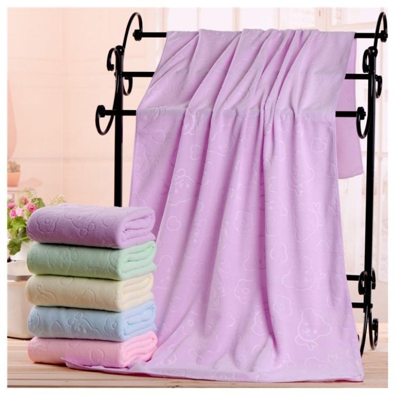 Khăn Tắm Xuất Nhật Họa Tiết Gấu In Chìm Khổ Lớn 1m4 x 70cm KHANTAM1