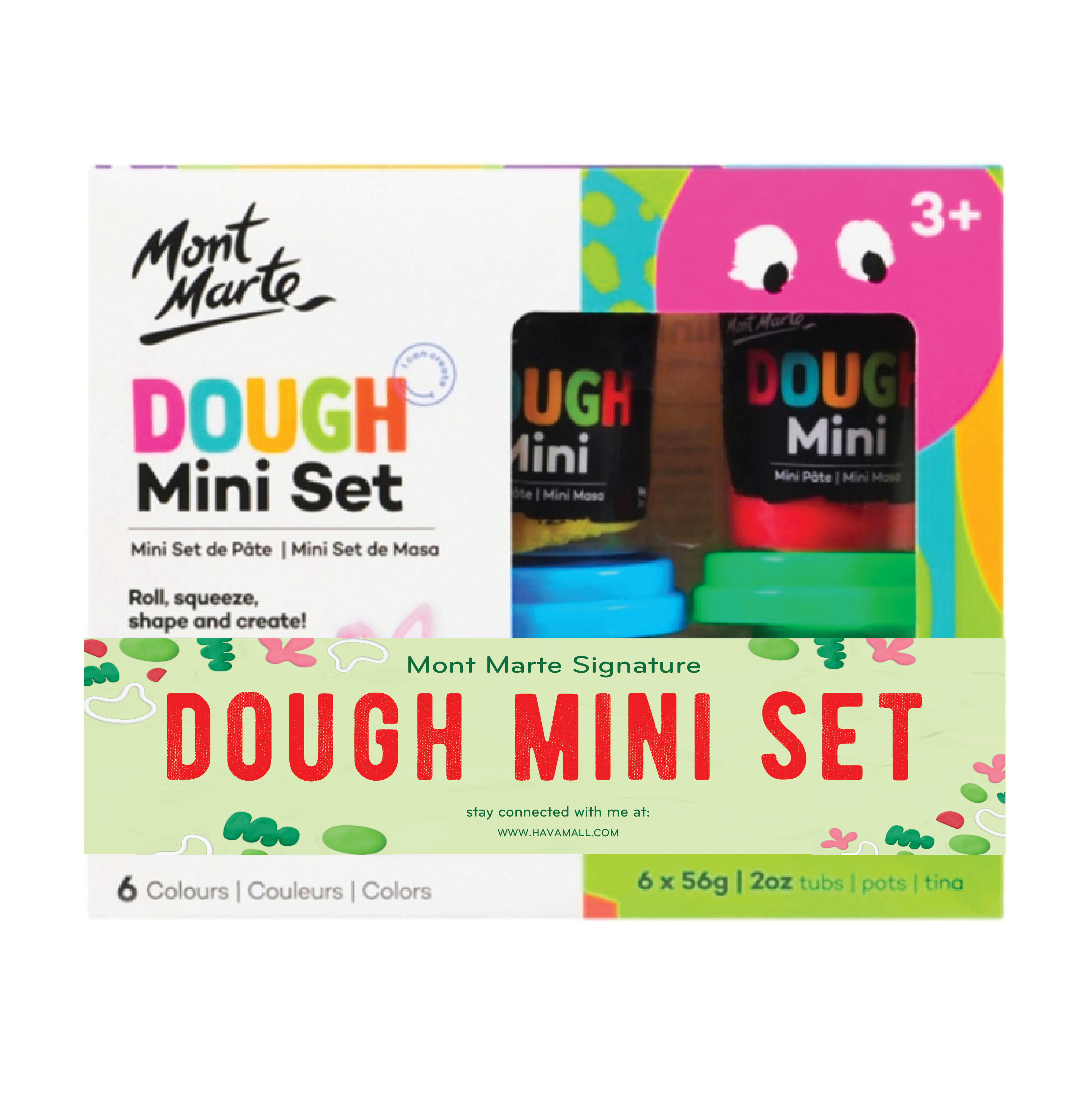 Đất sét mã MMKC0176 MM Kids Modelling Clay Mont Marte – Dough Mini Set