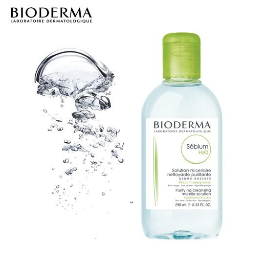 Dung dịch làm sạch và tẩy trang dành cho da dầu Bioderma Sebium H2O màu xanh