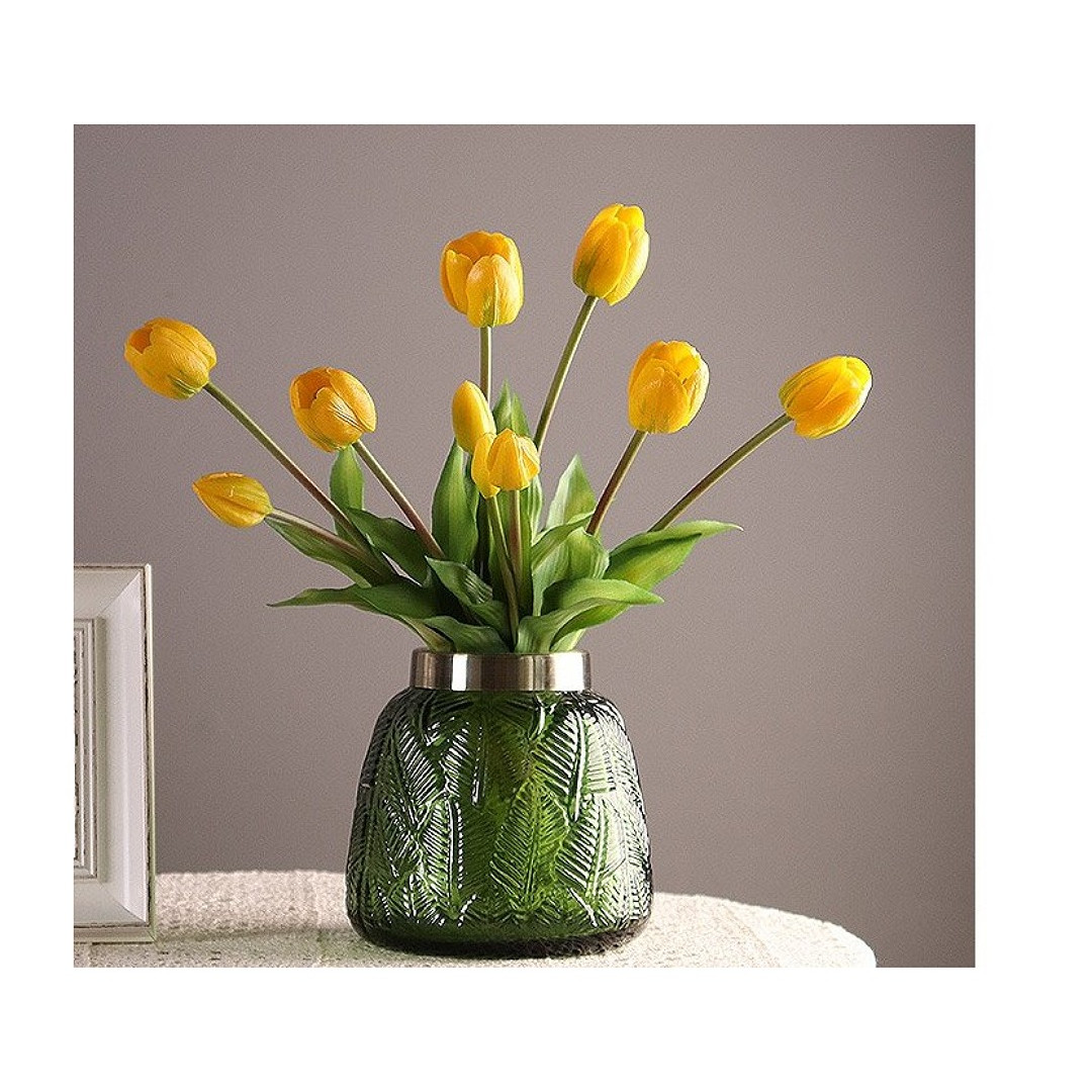 Hoa giả, hoa tulip silicon trang trí phòng khách, decor bàn làm việc, kệ tủ, cửa hàng, màu sắc tự nhiên giống thật AZ10