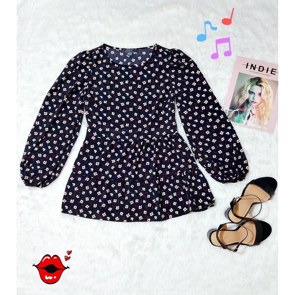 Đầm Babydoll Họa Tiết Hoa Xinh Xắn Tay Phồng Lạ Mắt