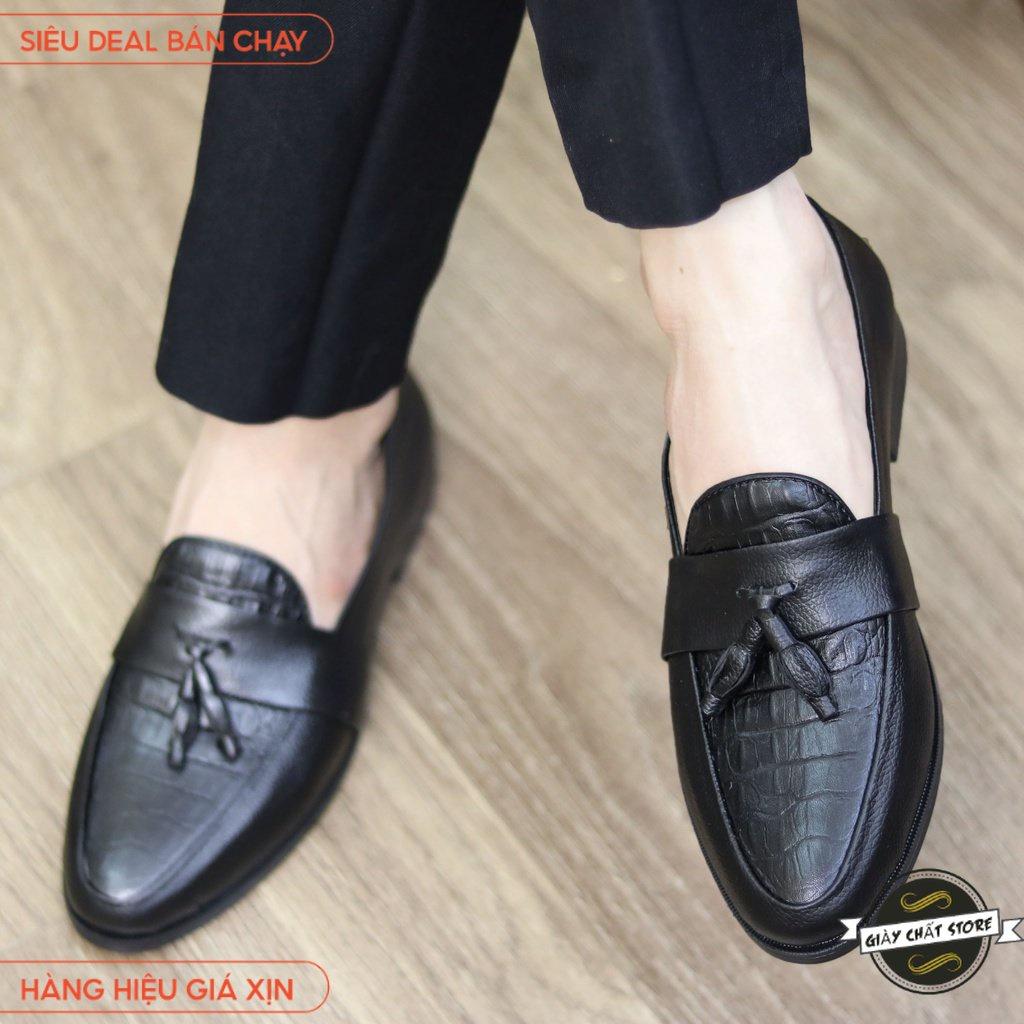 Giày Lười Nam Giá Rẻ Hà Nội - Dập Vân Nổi Trước Mũi Giày, Có Chuông Mã X091