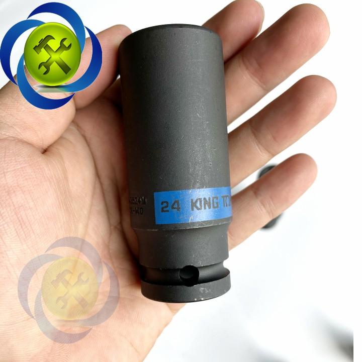 Tuýp đen dài 24mm Kingtony 443524 loại 1/2 6 cạnh dài 80mm