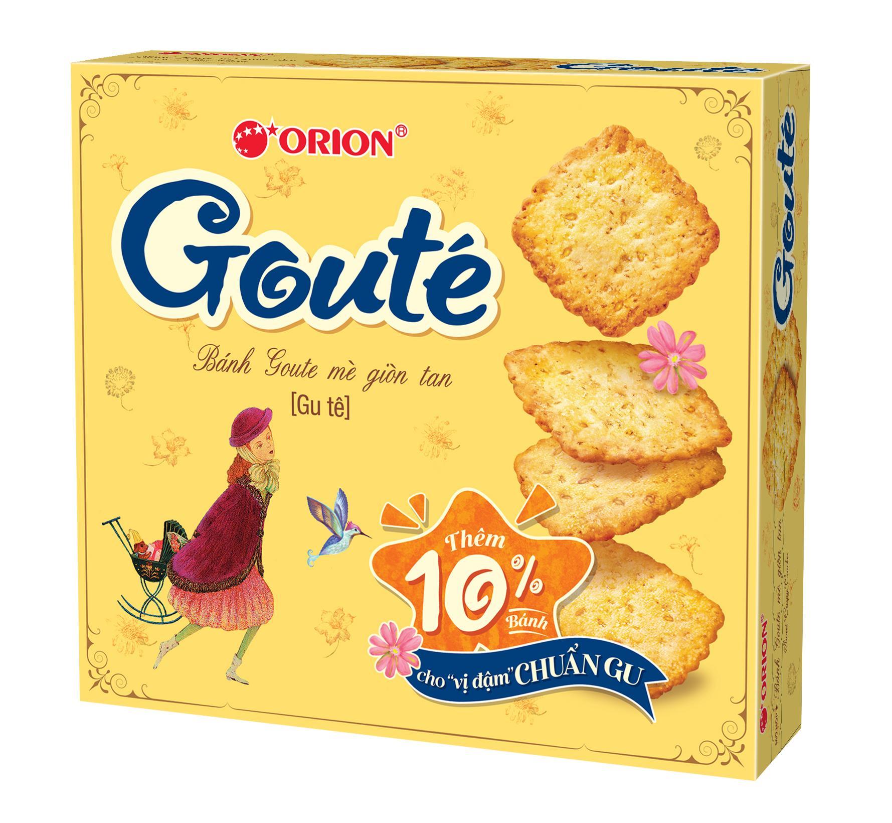 Hộp 8 gói bánh Orion GOUTE MÈ giòn tan (288G) (giao màu ngẫu nhiên)