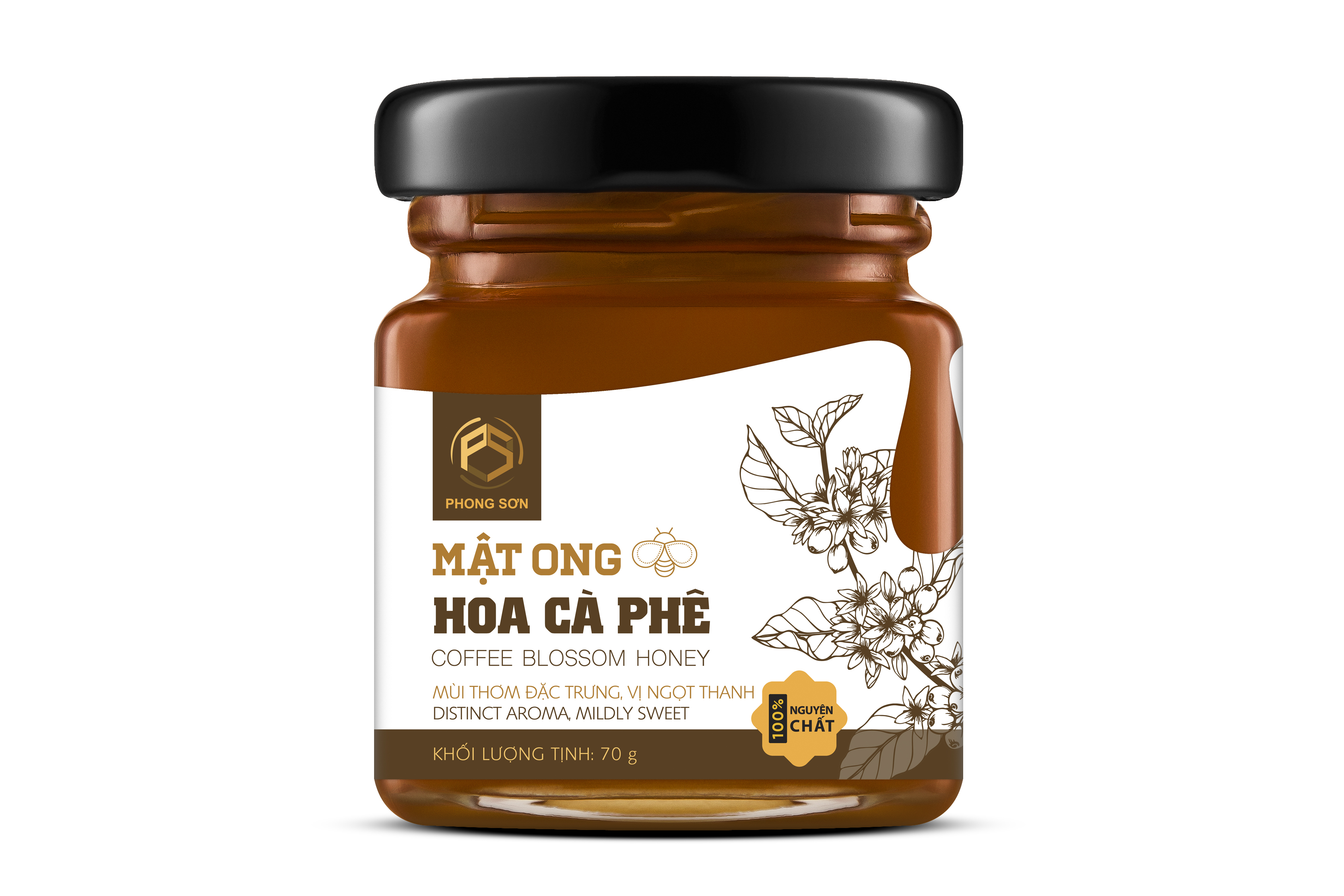 Mật Ong Hoa Cà Phê Tây Nguyên - Tự Nhiên Tiêu Chuẩn Xuất Khẩu - 70g/280g/530g