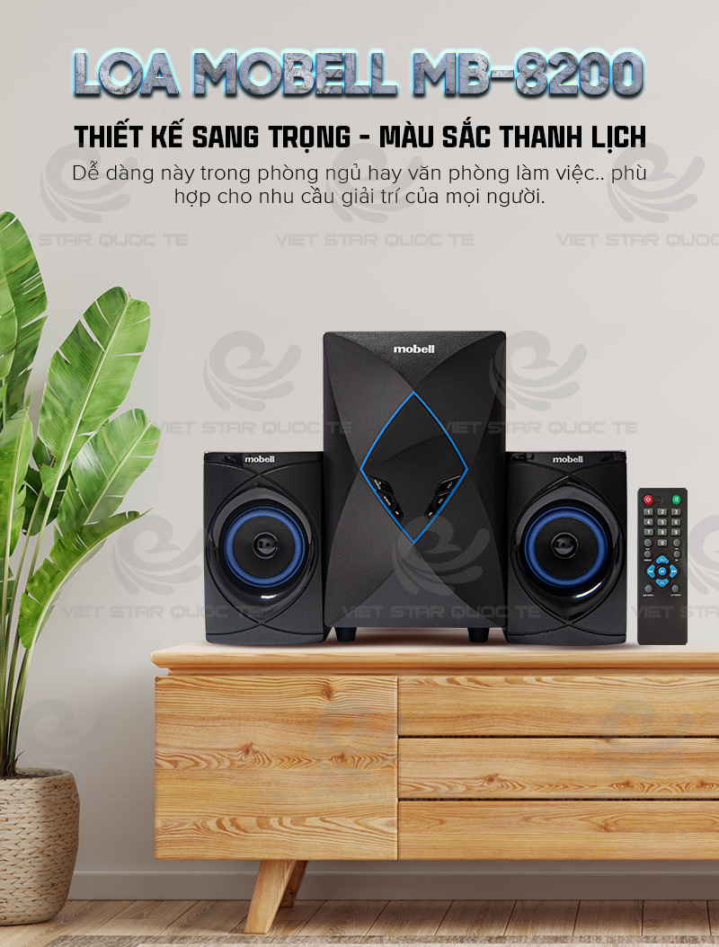 Loa Bluetooth Vi Tính Mobell Kèm Remote, Công Suất 30W, Bass Trầm, Âm Thanh To Rõ, Sống Động - Hàng Chính Hãng