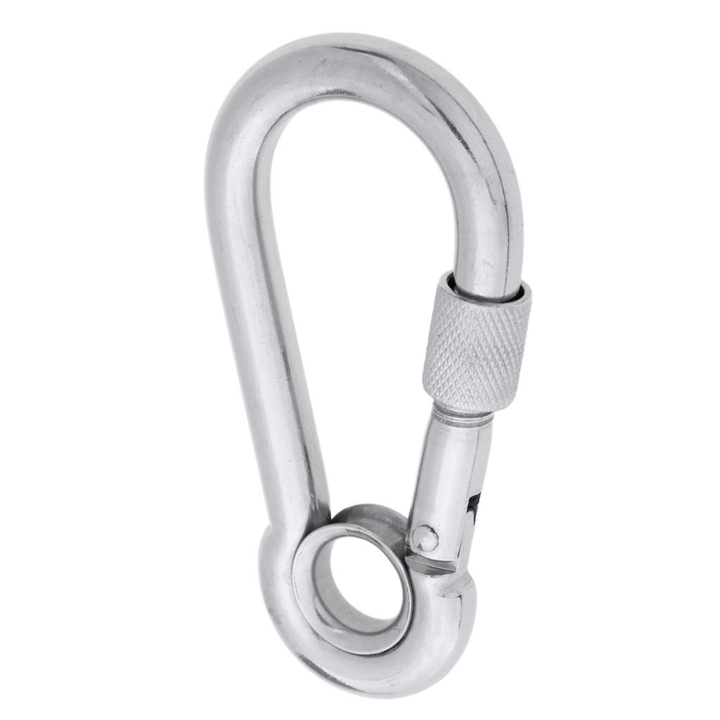 Stainless Steel Safety Carabiner Clip Hook Camping Climbing Hammock