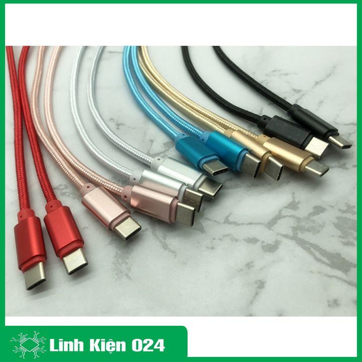 Dây cáp USB type C dài 30cm bọc dù sạc truyền dữ liệu loại tốt