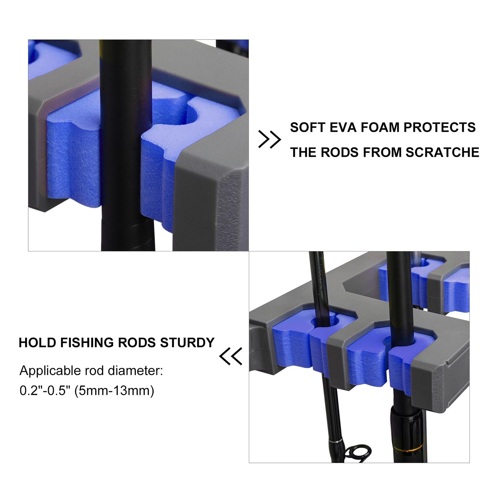 BL-071 Fishing Rod Rack for 10 Fishing Rods Wall Mounted Fishing Pole Storage Rack Stand Holder
