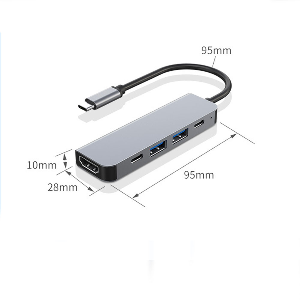 Hub Chuyển Đổi USB TypeC 5 Trong 1 SeaSy, 1 Cổng HDMI 4k, 2 Cổng USB 3.0, 1 Cổng TypeC, 1 Cổng Sạc PD, Kết Nối Với Hầu Hết Các Thiết Bị, Dùng Cho Macbook/Ipad/Surface/Laptop/Điện Thoại – Hàng Chính Hãng