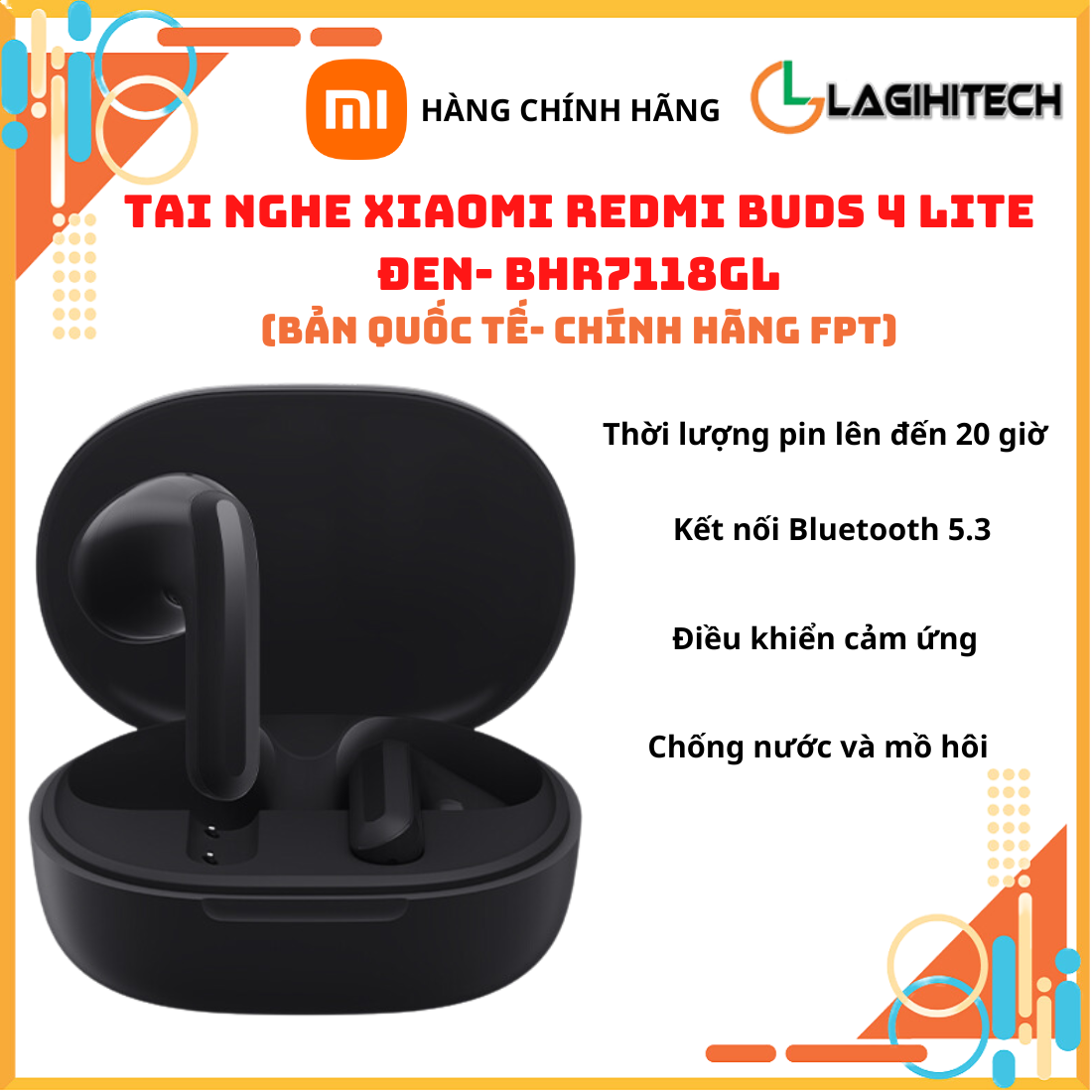 Tai Nghe EarPhones True-Wireless Redmi Buds 4 Lite - Hàng Chính Hãng