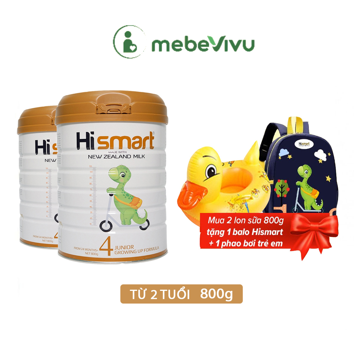 Combo 2 hộp bột Hismart số 4_Cho bé từ 24 tháng tuổi trở lên - xuất xứ 100% New Zeland - 800g