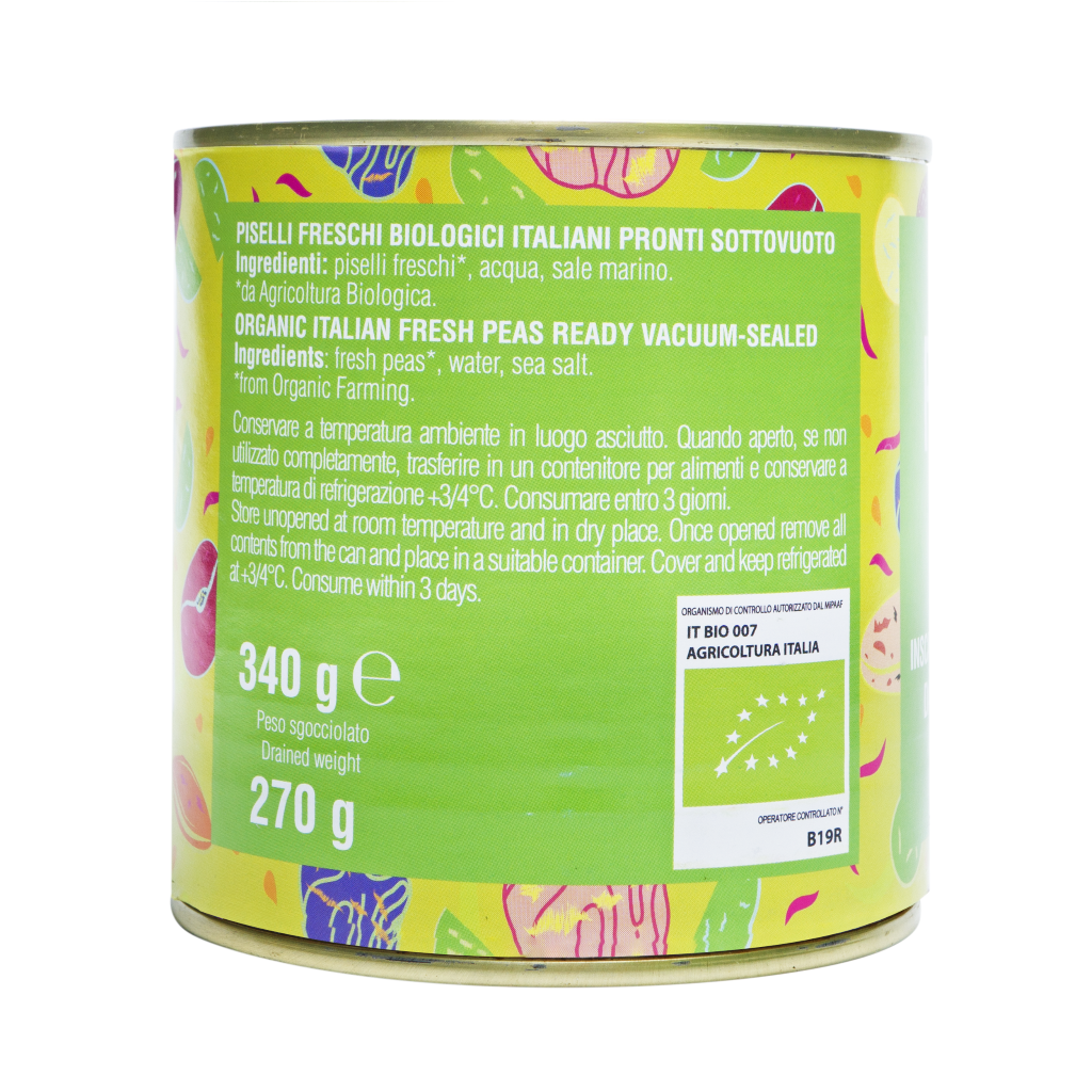 Đậu Hà Lan hữu cơ đóng hộp 340g Sottolestelle