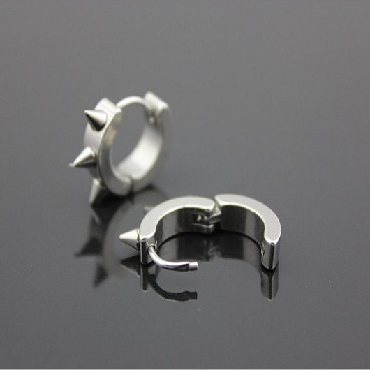 Bông tai unisex hiphop dáng tròn gai nhọn siêu cool