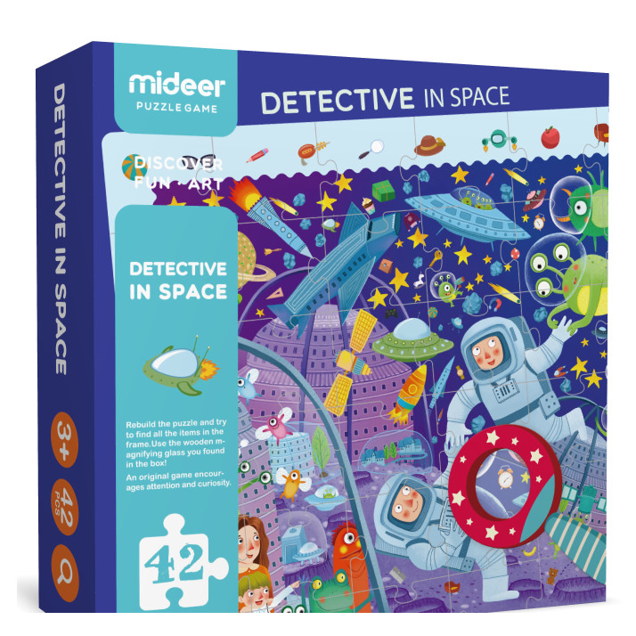 Đồ Chơi Ghép Hình Kèm Kính Lúp Cho Bé Làm Thám Tử Không Gian MD3007 - Mideer Puzzle - Detective In Space