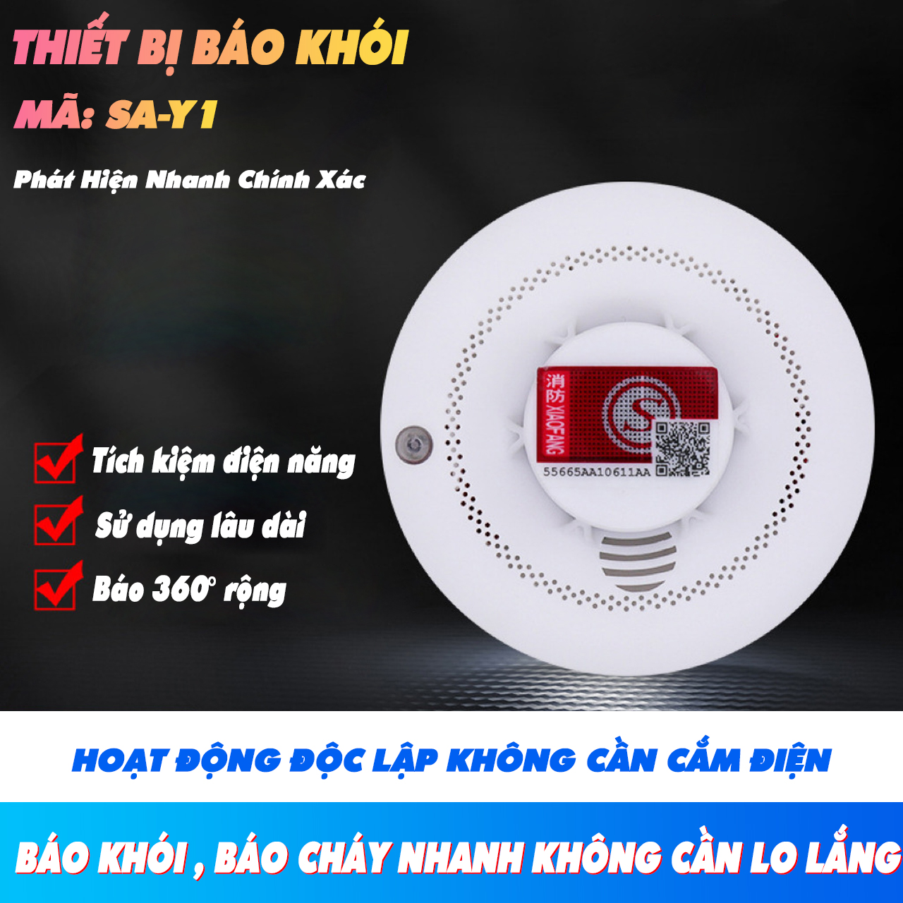 Cảm Biến Báo Cháy, Phát Hiện Khói Bằng WiFi Tuya Qua Smartphone