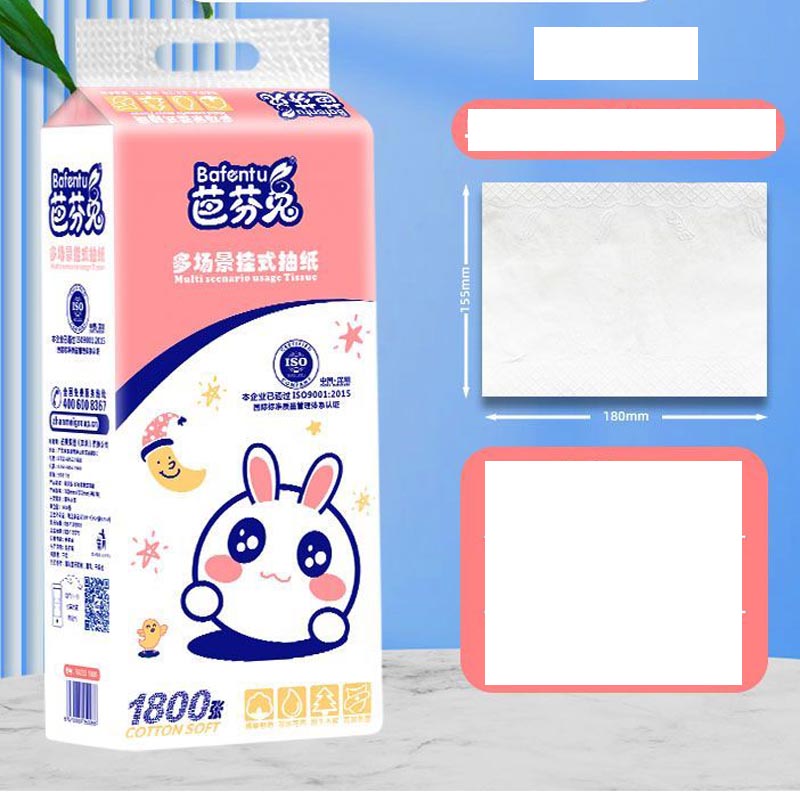 Giấy ăn rút hình chữ nhật dạng cây và hình thỏ