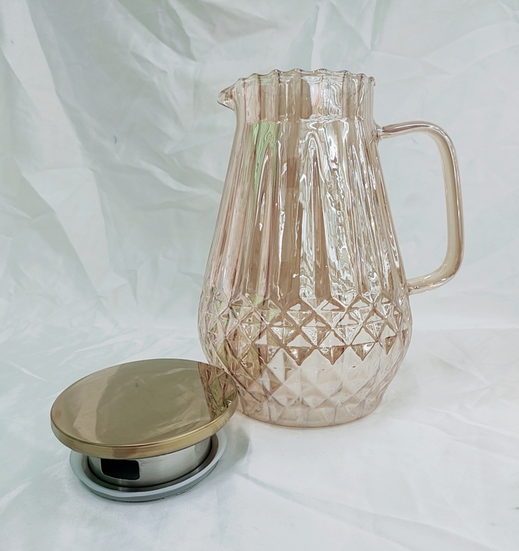 BÌNH ĐỰNG NƯỚC THỦY TINH MÀU VÀNG CHỊU NHIỆT 400 ĐỘ C DUNG TÍCH 1,7L