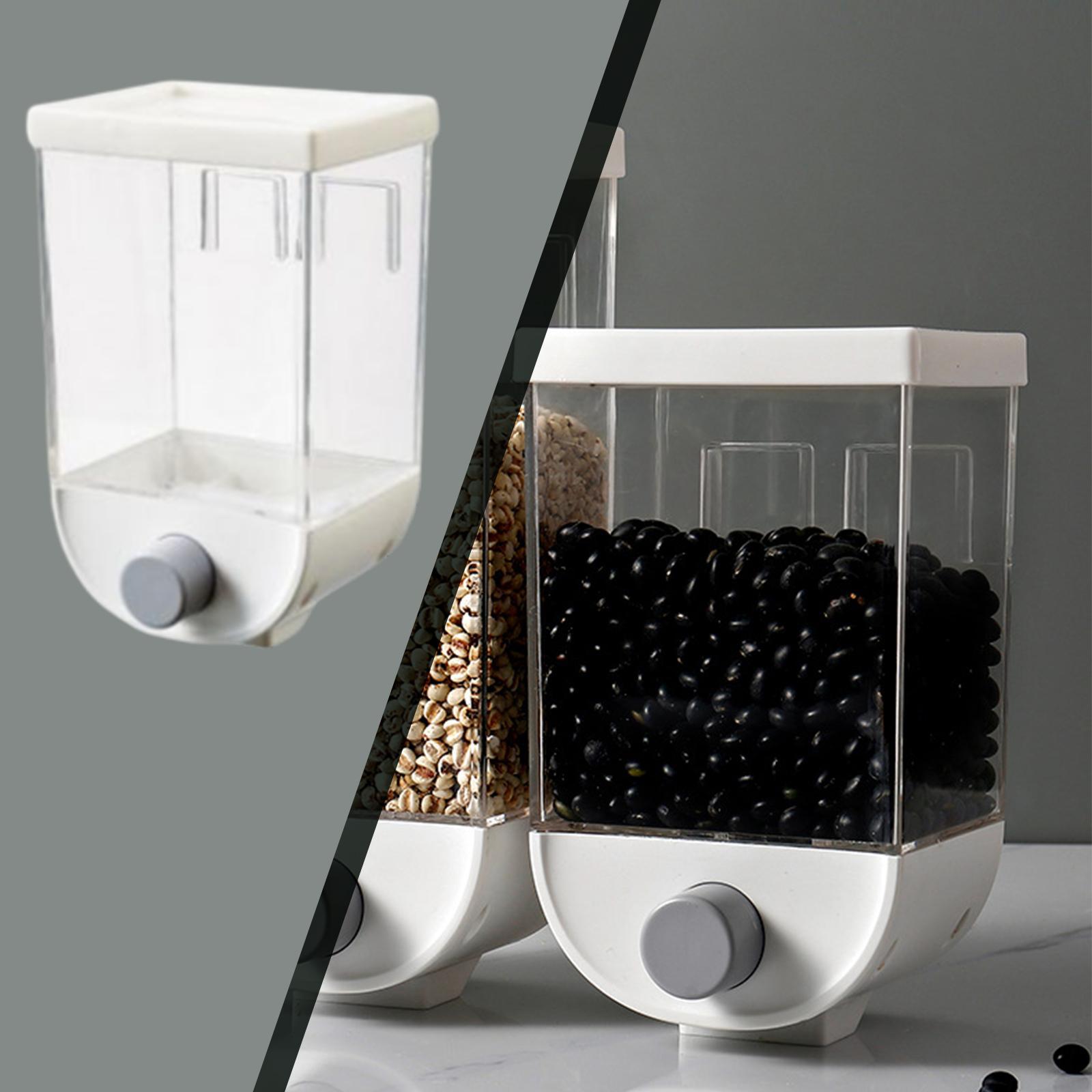 2x Wall-Mounted Food Dispenser Food Storage Container for Grain Rice Food