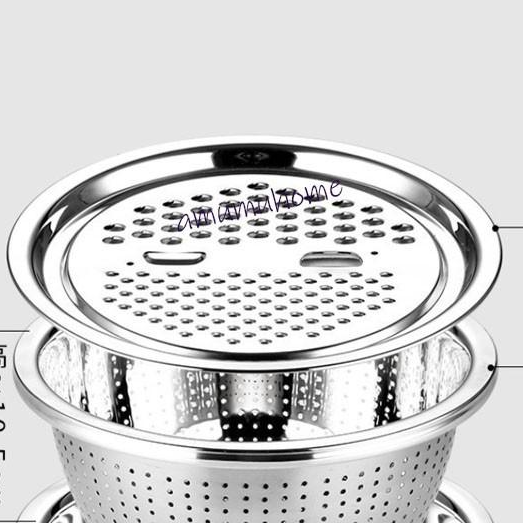 Bộ Rổ Inox Kèm Nạo Rau Củ 3 Chi Tiết Đa Năng Siêu Tiện Lợi