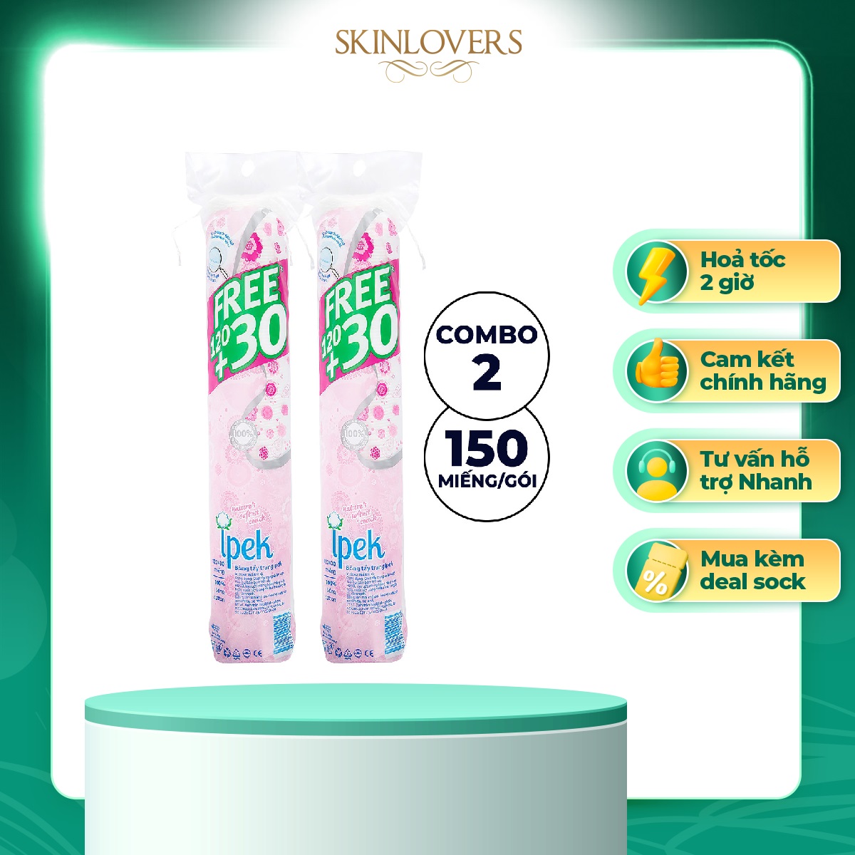 Combo Bông Tẩy Trang Ipek 150 Miếng Thổ Nhĩ Kì - Combo 2