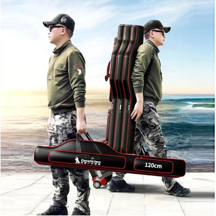 Túi Đựng Cần Câu Cá Cao Cấp 80cm 1m25 2 Ngăn 3 Ngăn-