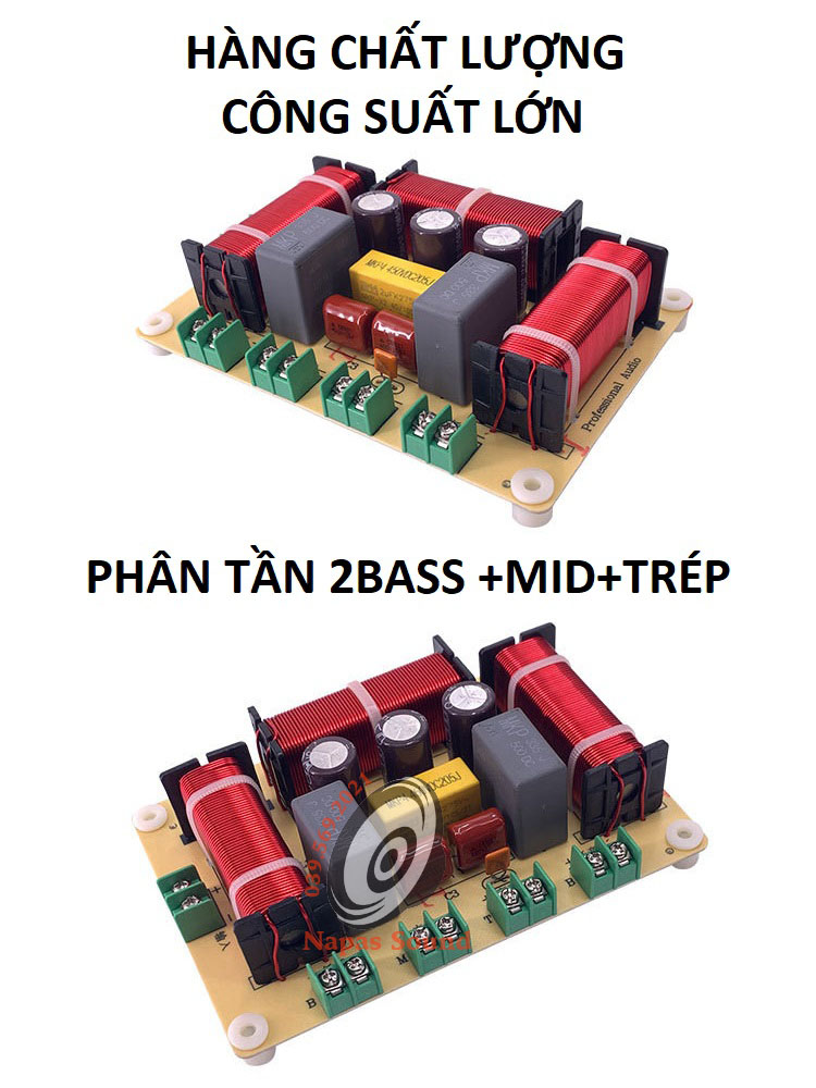 MẠCH PHÂN TẦN CHO THÙNG LOA 4 ĐƯỜNG TIẾNG RCEDA406 - 2 BASS + 1 MID + 1 TRÉP- MẠCH PHÂN TẦN FULL ĐÔI