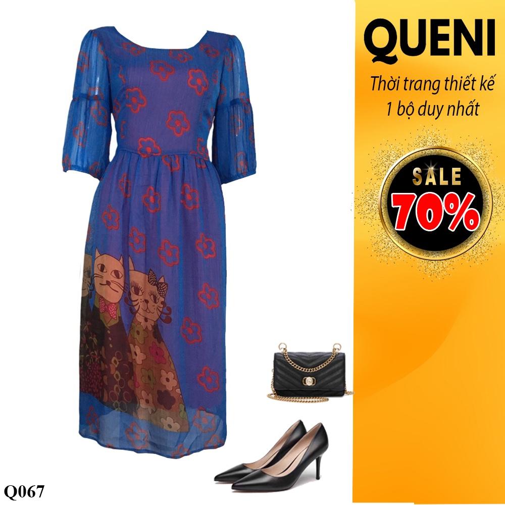 Đầm nữ phong cách bụi trẻ trung thời trang thiết kế Queni Fashion Q067