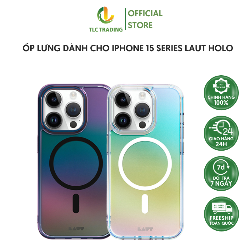 Ốp lưng dành cho iPhone 15pro /15 Pro Max LAUT Holo - hàng chính hãng