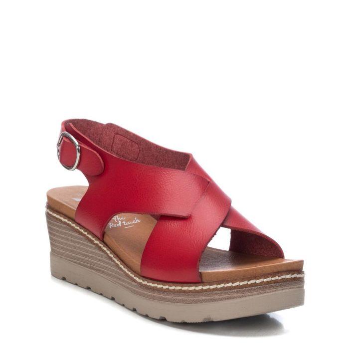 Giày Sandal Nữ Đế Xuồng XTI Red Pu Ladies Sandal