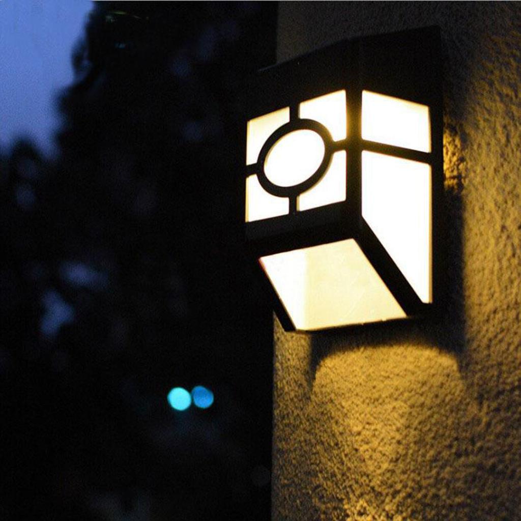 2Pcs LED Solar Power Wall Light Warm Light for Outdoor Patio Garden Yard