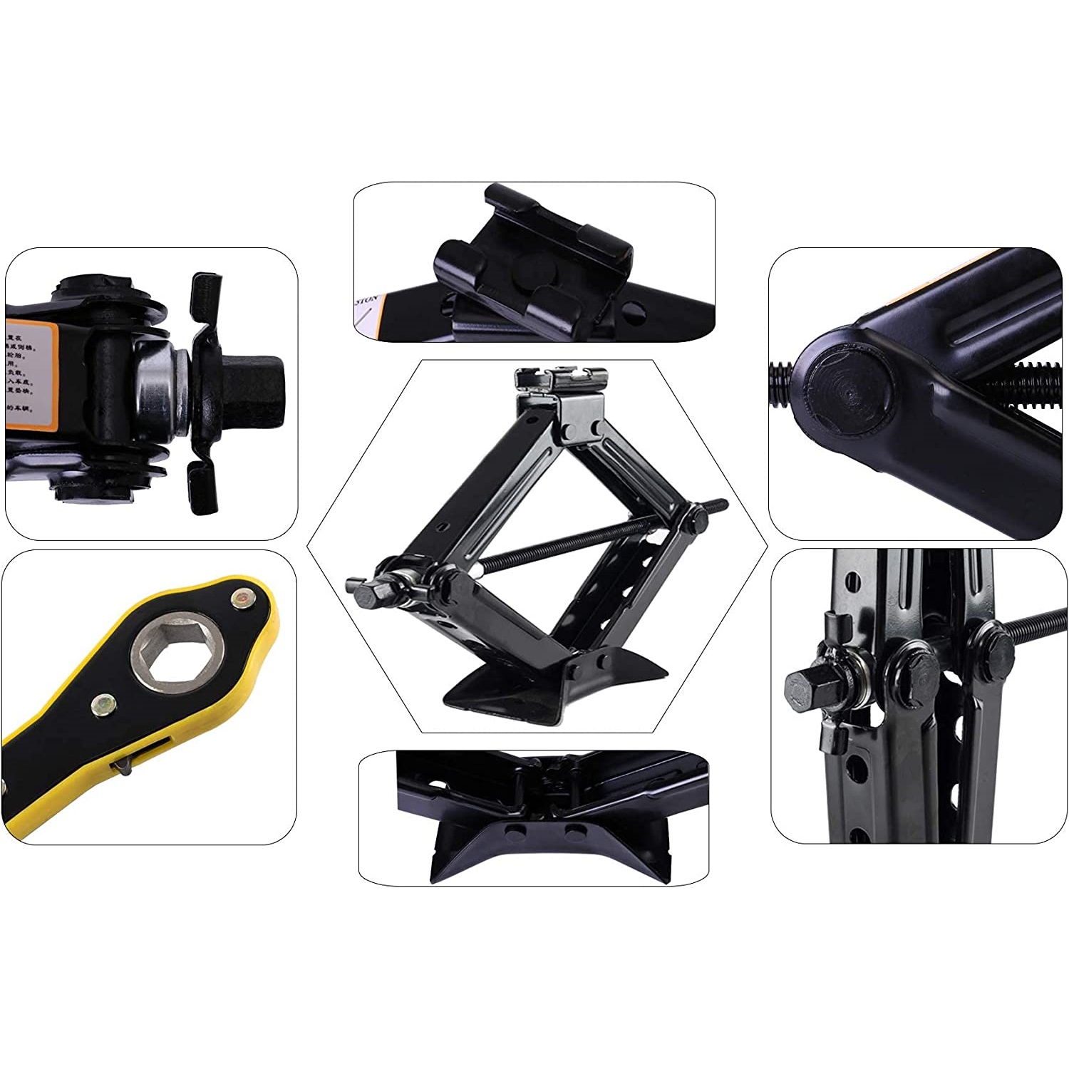Kích nâng gầm xe ô tô - Kích lốp ô tô chữ A đầu bám xoay 360 độ - Tay siết lực cờ lê tròng tự động, tải trọng 2 Tấn
