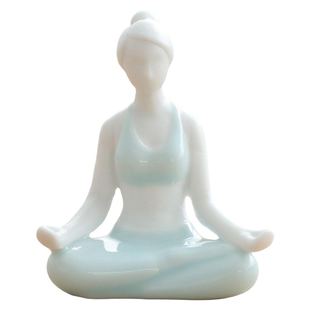 Ceramic Yoga Figurine Sculpture Statue Bedroom Desktop Cabinet Decoration