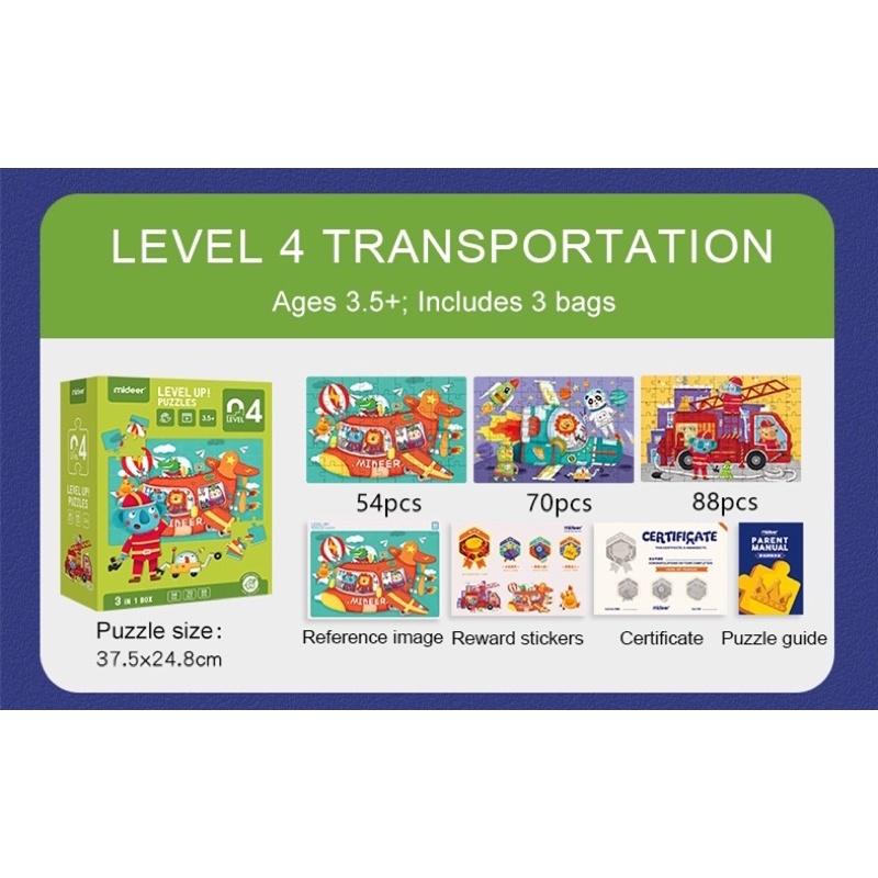 Bộ xếp hình cho bé Mideer Puzzles Level Up, Đồ chơi giáo dục trẻ em từ 1,2,3,4,5,6,7 tuổi