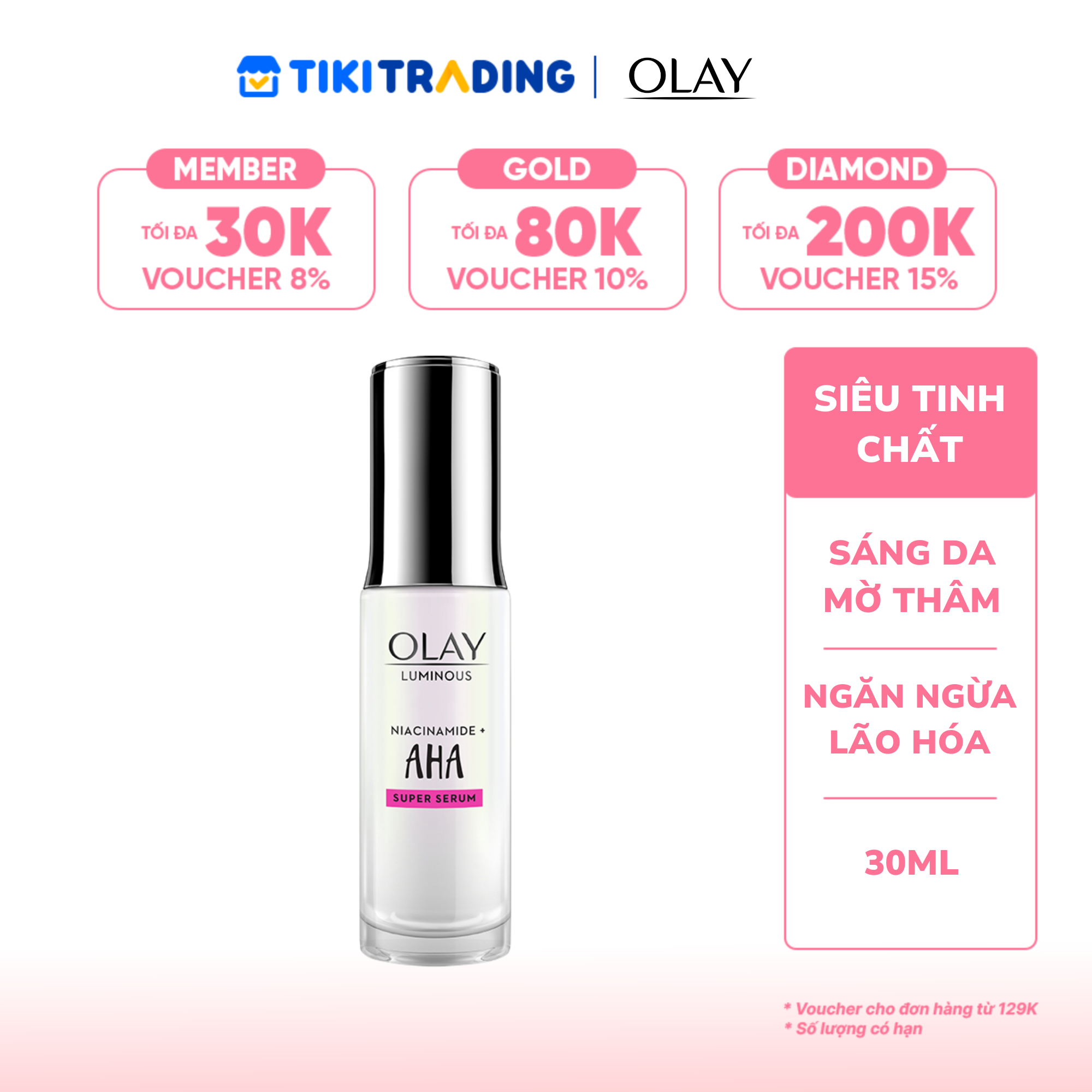 Siêu Tinh Chất Ngừa Lão Hóa OLAY Luminous Niacinamide Kết Hợp AHA 30ML