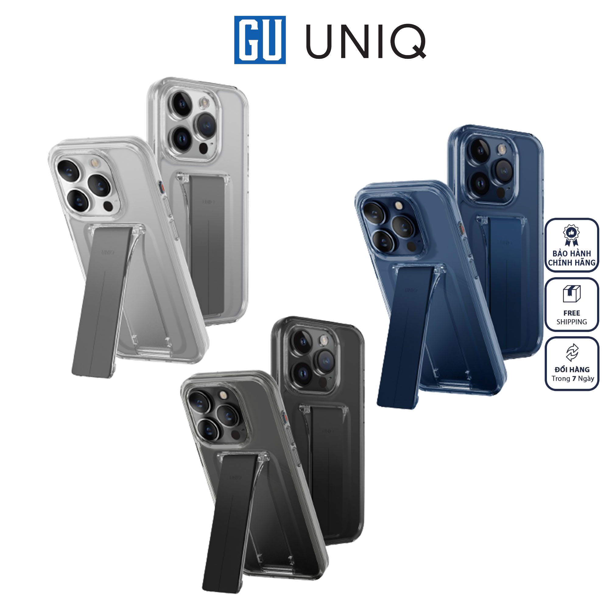 Ốp UNIQ Hybrid Heldro Mount Dành Cho iPhone 15 Pro/ 15 Pro Max Có Dải MountGrip Dể Dàng Thao Tác Bằng Một Tay Hàng Chính Hãng