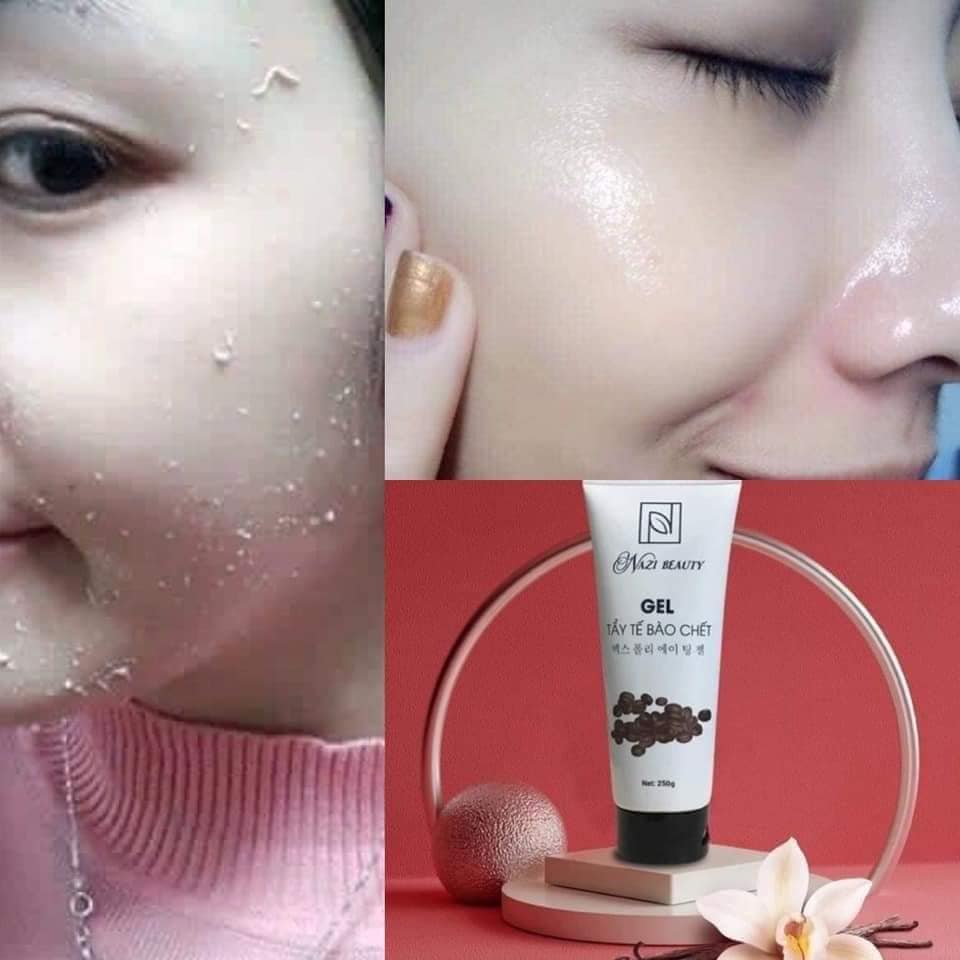 Gel tẩy tế bao chết chính hãng Nari sản phẩm từ thiên nhiên sạch sâu thêm dưỡng giúp da căng mịn khỏe từ bên trong tuýp 250g