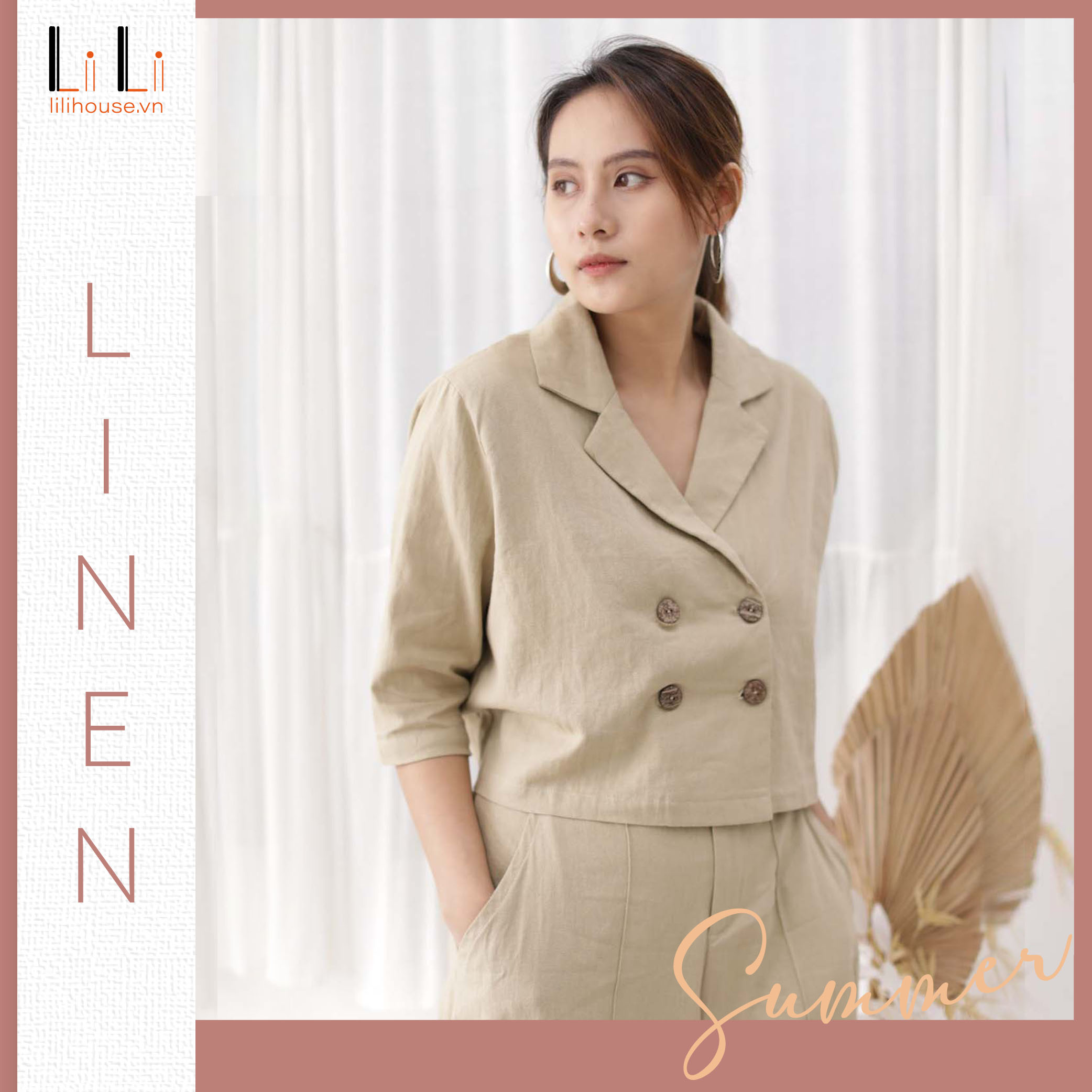 BST Áo kiểu lửng - Chất liệu Linen Cao Cấp