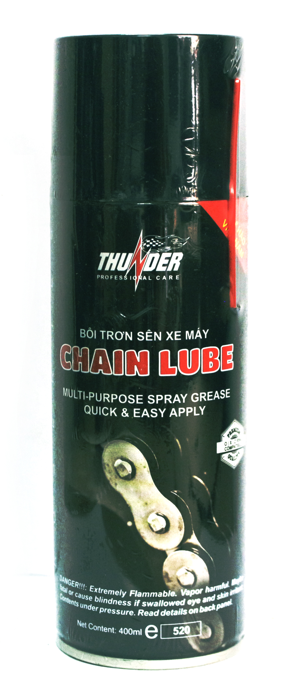 Bộ Combo Dưỡng sên Thunder Chain Lube 400ml, Vệ sinh sên MC-40 400ml tặng bàn chải chà sên 3D