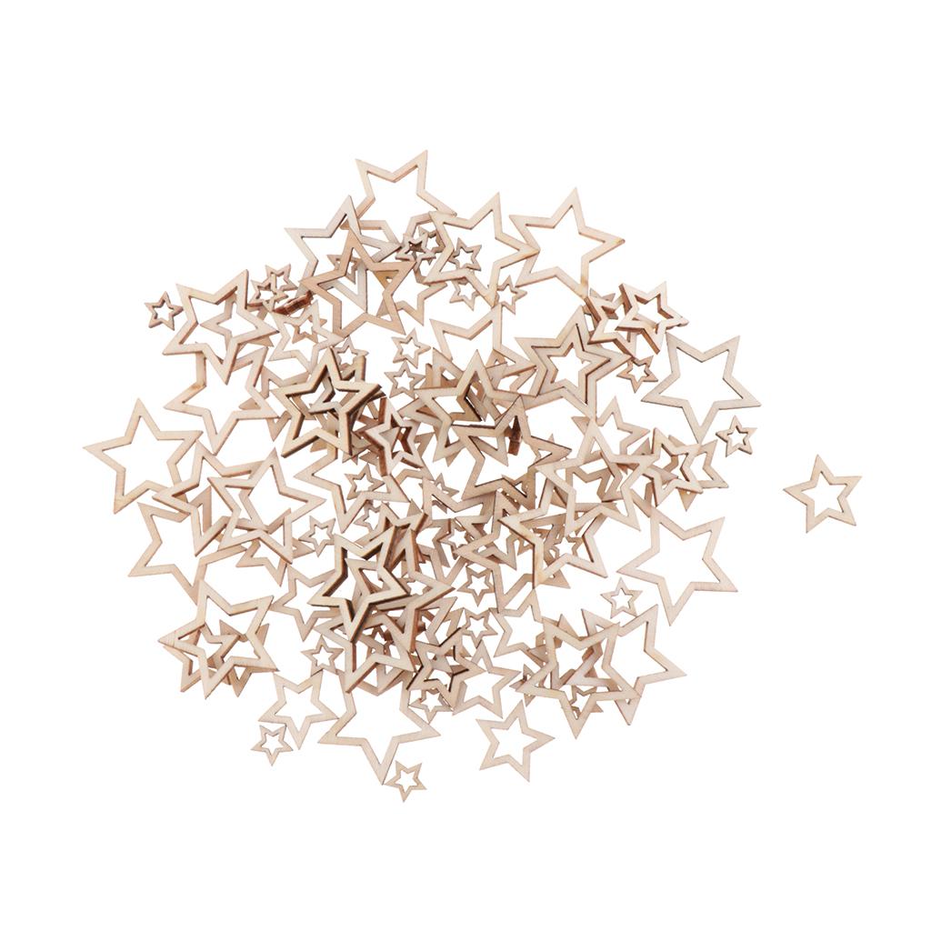 100 Miếng Gỗ Tự Nhiên Chưa Hoàn Thành Cutout Lát Cho DIY Thủ Công Trang Trí