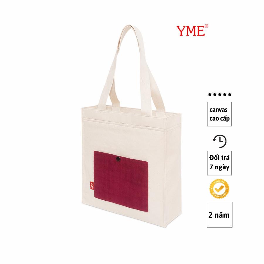 Túi tote vải canvas cao cấp có khóa miệng dành cho cả nam và nữ đi học đi làm đi chơi rất tiện dụng