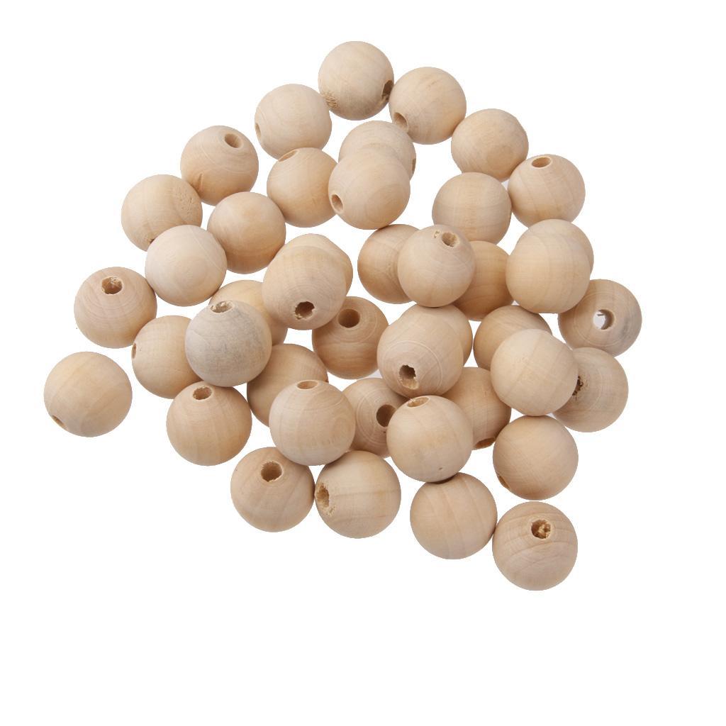 50x 6mm + 50x 10mm Wood Wooden Rustic Beads For Crafts DIY Home Holiday